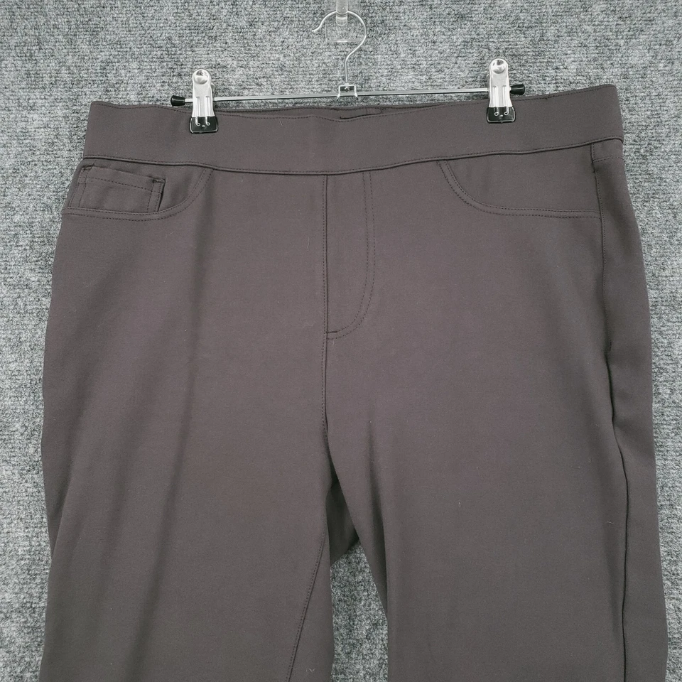 Pantalones Sculpt Her by NYDJ para mujer grandes grises modernos levantamiento pliegue tiro alto tobillo Foto 3 de 4