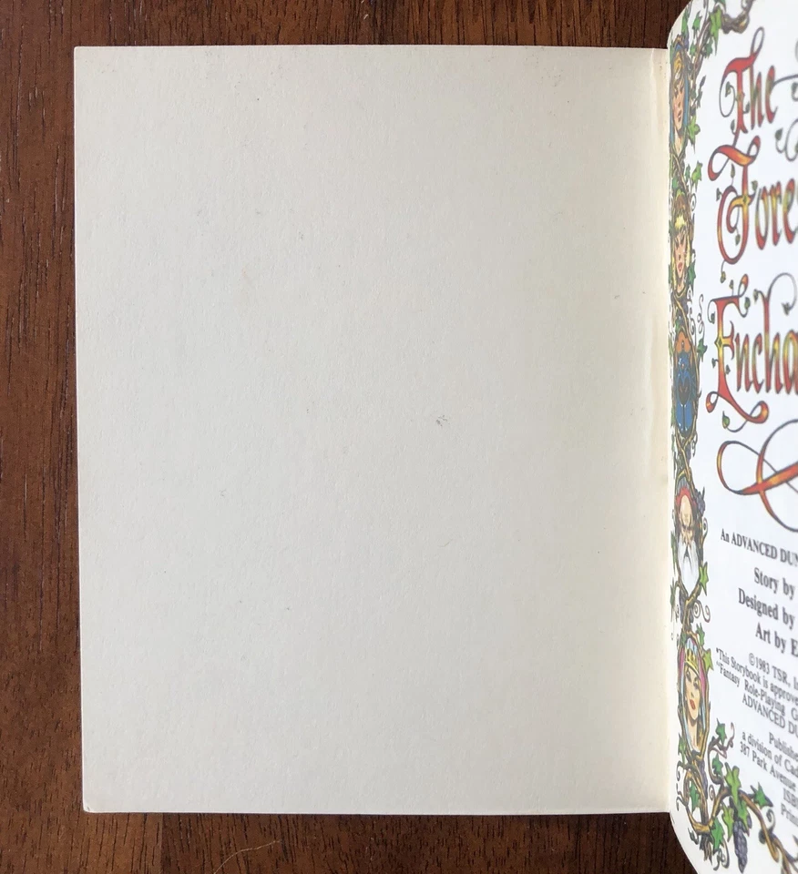 Libro de cuentos TSR Advanced Dungeons & Dragons The Forest of Enchantment 1983 de colección Foto 2 de 4