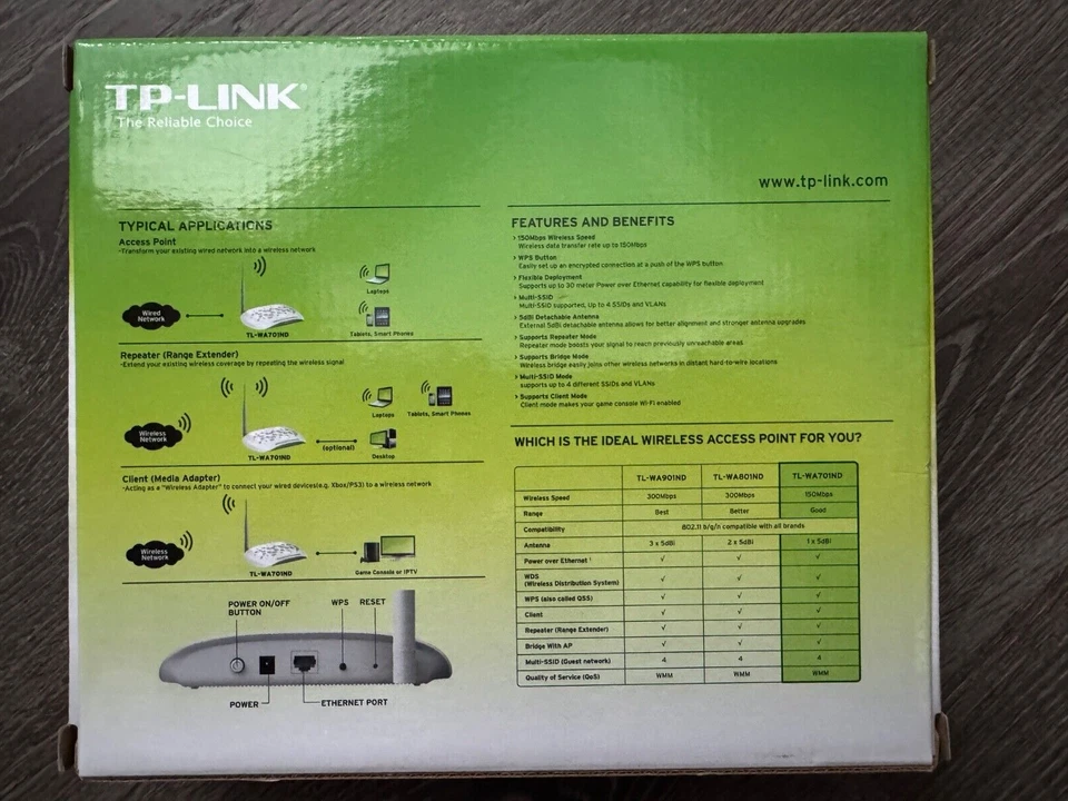 TP-LINK Wireless N Access Point Wi-Fi Booster 150 Mbps TL-WA701ND - Image 2 of 4