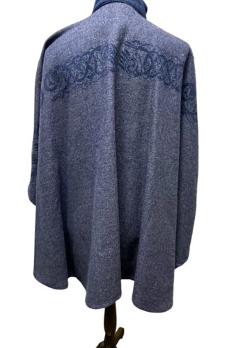 Vtg Mary Flaherty Irish Angora Lambswool Cape Galway Shawl Ruana Celtic Fairie - Picture 2 of 10