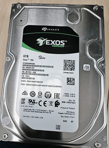 Seagate Exos 6TB Internal 7200 RPM 256 MB SAS 3.5 inch (ST6000NM029A) Hard...