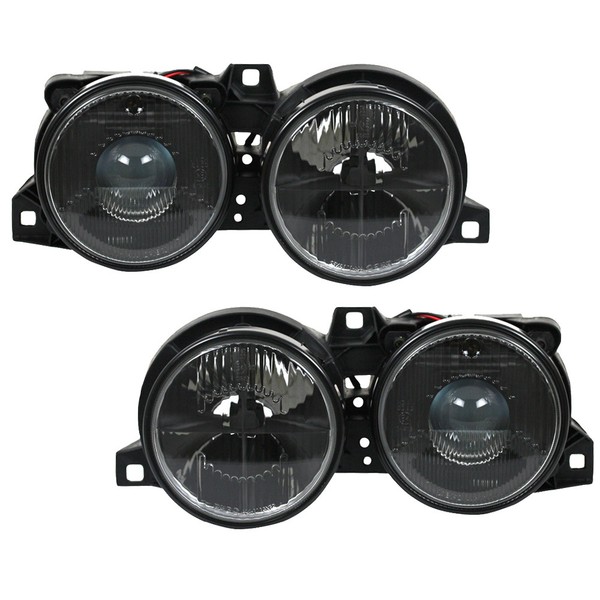 Scheinwerfer Set Klarglas FüR BMW E30 Bj. 82-94 Schwarz Mit Fadenkreuz-image
