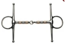 Korsteel Brand Copper & Steel Mouth Rollers Full Cheek Snaffle 5”-New-Horse Size