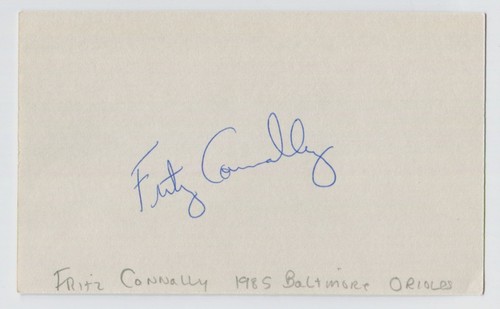 FRITZ CONNALLY Signed Index Card 3x5 Authentic Autograph AUTO MLB - Picture 1 of 1