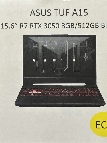 ASUS TUF A15, 15.6” 144Hz, RTX 3050, AMD Ryzen 7, 8GB, 512GB - New Sealed