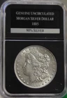1885 US Morgan Silver Dollar $1 Unc Details (Cleaned) PCS Slab