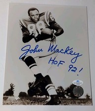 John Mackey Inscribed HOF 92 Auto Autograph 8x10 Photo Colts Gift
