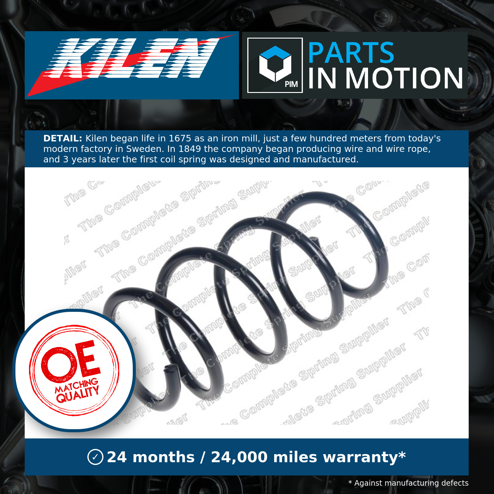 Coil Spring fits VW POLO Mk6 GTi 2.0 Front 2017 on Suspension Kilen 2Q0411105N
