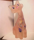 2020 Pink Kim Barley OOAK Fenton HP BIRD ON BRANCH & BUTTERFLY Alley Cat Figure