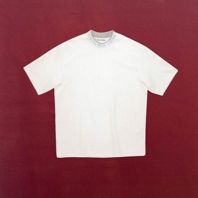 ACNE STUDIOS NAVID LOGO JACQUARD OPTIC WHITE MEN'S T-SHIRT EXTRA LARGE NWT