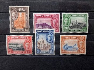 A4757 Hong Kong 1941 SG163 168 Centenary set Hinged Mint Cat£90