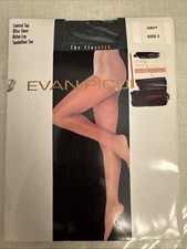 Evan Picone Women  s Sz 2 Navy Control Top Ultra Sheer Sandalfoot Toe Pantyhose