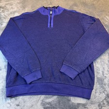 St Croix Collections Purple Quarter Zip Knit Sweater USA Made Mens Large