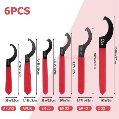 6PCS Coilover Spanner Wrench Set Coilover Wrench C-Shape Spanner Wrench Shock US