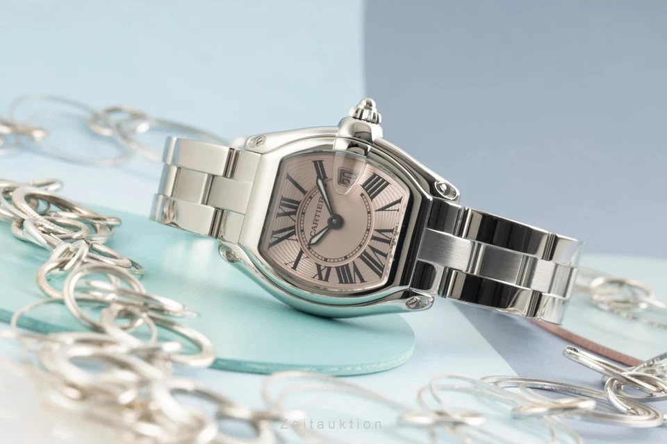 Cartier Roadster Pink Dial Edelstahl Quarz Damenuhr Ref. W62017V3 2675 - Bild 3 von 4