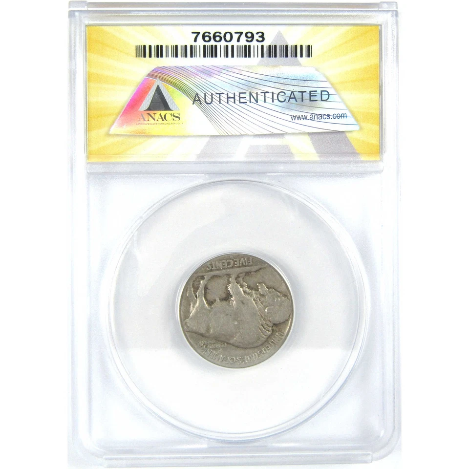 1913 D Type 2 Indian Head Buffalo Nickel VG 10 ANACS 5c SKU:I16281 - Image 2 of 4