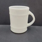 Vintage Oven Proof Anchor Milk Glass Coffee Mug Ribbed Design