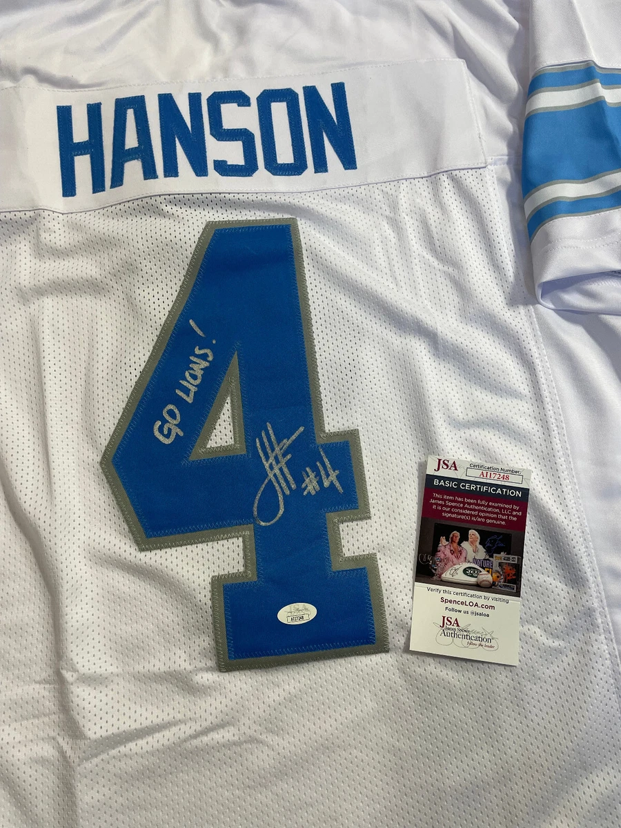 JASON HANSON SIGNED DETROIT LIONS WHITE JERSEY XL JSA COA eBay