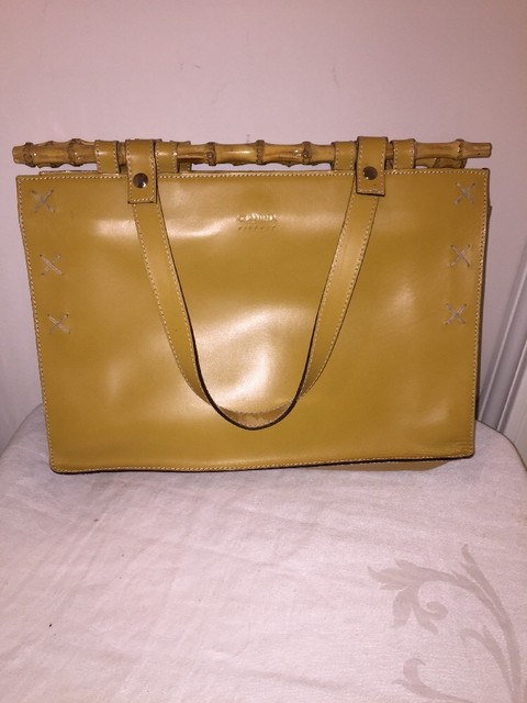 Claudia Firenze Mustard Yellow Leather Handbag | eBay