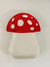 NEW BOSTON WAREHOUSE RED WHITE DOT MUSHROOM SPOON REST FREE SHIP