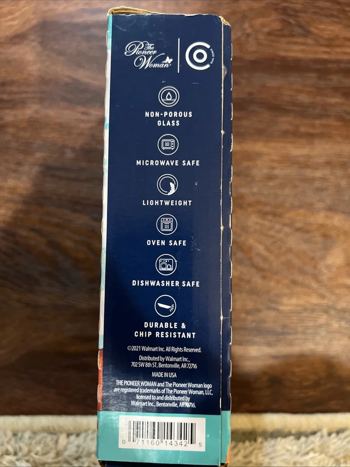 Pioneer Woman by Corelle 4-Piece Appetizer Plate Set/Teal NEW IN BOX - Image 2 of 3