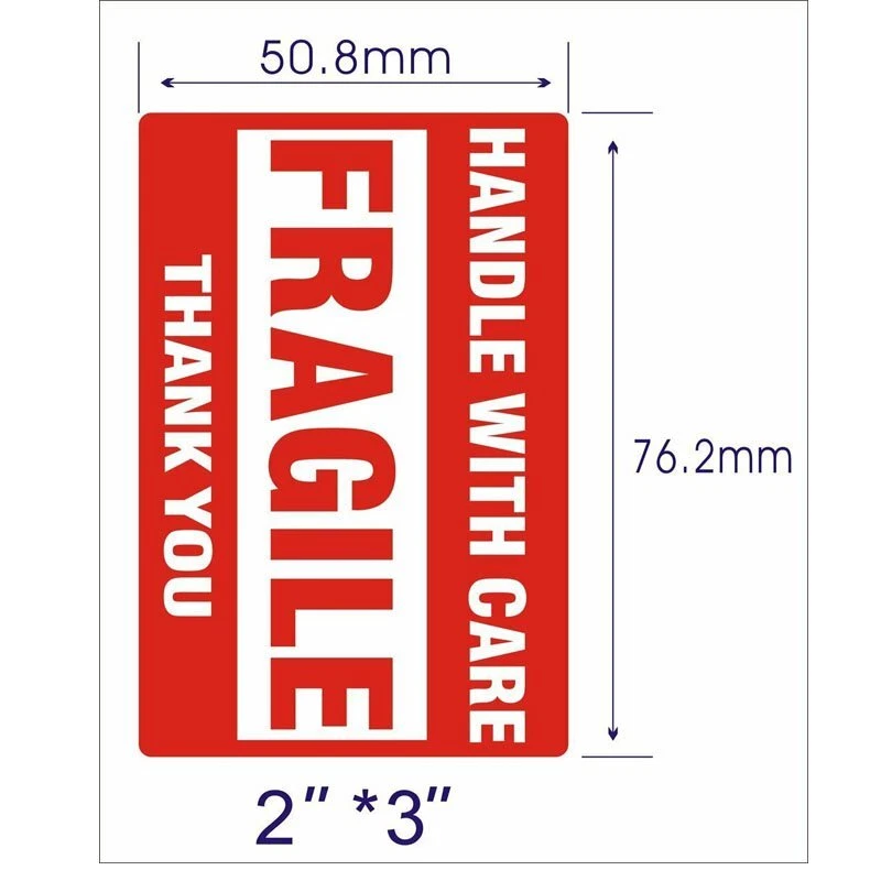10000 Fragile Stickers 2x3 Handle with Care Thank You Mail Labels 500/Roll 10000 Fragile Stickers 2x3 Handle with Care Thank You Mail Labels 500/Roll