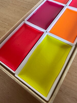 Kissho Gansai Tambi Japanese Watercolor Paint Set 6 Colors Accent