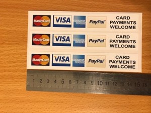 Dettagli Su 3 X Pagamenti Con Carta Di Carta Di Credito Adesivi Vinyl Shop Taxi Visacartasì Mastercardeurocard American Express Mostra Il Titolo