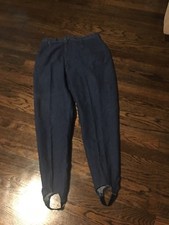 VINTAGE Stretch Denim Jean Stirrup High mom waist Rise Pants Dark wash sz14