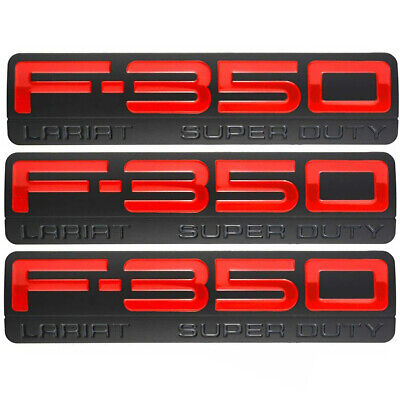 Black 3pack New F-350 Lariat Super Duty Side Fender Emblems Badge 3D Logo Replacement for F350 Lariat 