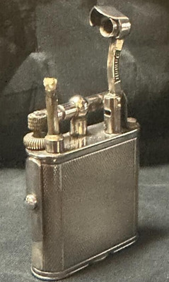 Working dunhill oil lighter silver unique without box