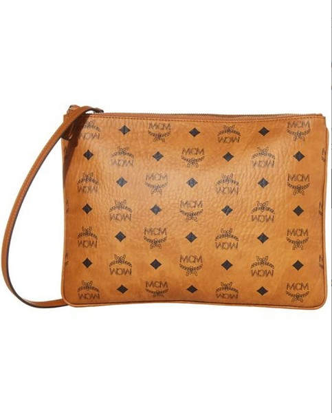 mcm visetos original pouch cognac