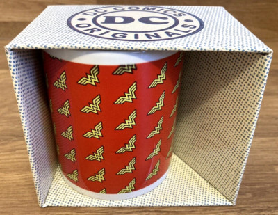 Offizielle 2015 DC Comics Originals Wonder Woman Logo Muster Keramiktasse VERPACKT.