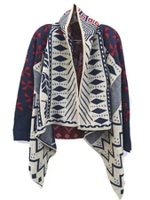 Cato Women Cardigan Southwest Aztec Cape Sweater Shawl Wrap Fall Poncho Shrug XL
