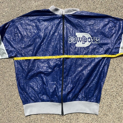 Vtg 90s NFL Dallas Cowboys Tyvek Paper Bomber Jacket Windbreaker L 42-44 Rare - Picture 9 of 12