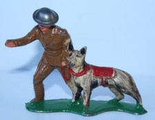 BARCLAY Soldier Scout wK9 Corps Dog B148 Dimestore Original Paint Manoil