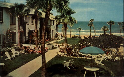 Daytona Beach Florida RARE Surf and Sand Motel unused vintage postcard - Afbeelding 1 van 2