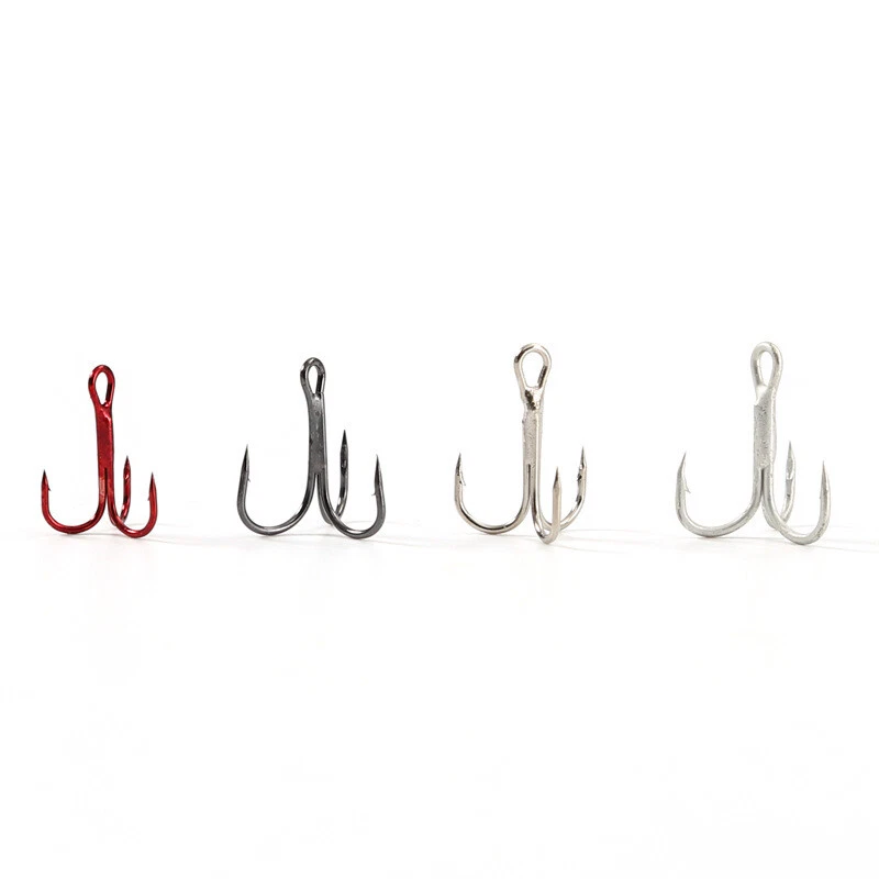 100 pcs Angelhaken Scharfe Drillinge Rot Schwarz Silber 1/2/4/6/8/10/12/14 Haken - Bild 4 von 4