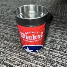 George Dickel Tennessee Whiskey Tin Can Cup w/ "Dickelade" Recipe 12 oz.
