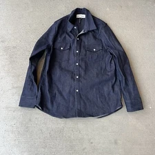 lotte .99 women’s long sleeve button front western denim shirt size M