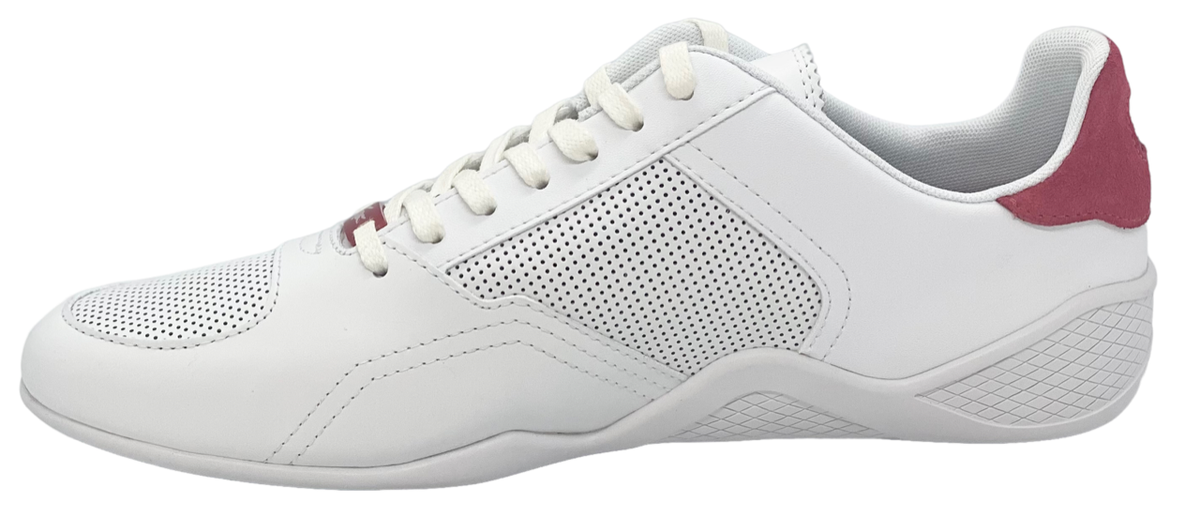 Lacoste Mens Hapona Leather and Synthetic Shoes - White/Navy/Red  -7-39CMA0066407 | eBay