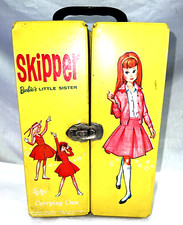 VTG 1964 Barbie Skipper Yellow Doll Carrying Case Wardrobe Trunk w/ Inserts