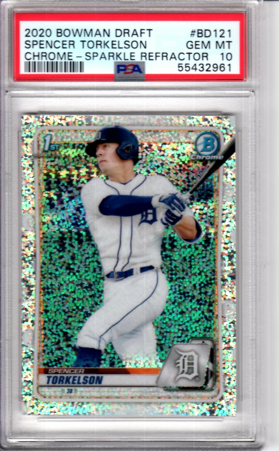2020 Bowman Chrome Spencer Torkelson #BD121 Sparkle Refractor PSA 10 Pop 16