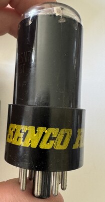 NOS RCA 12SN7-GT Black Beauty Legend Black Stagger Plates Made For Senco Radio
