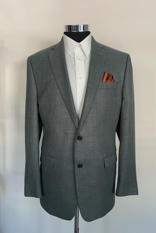 Blazer Ralph Lauren Para Hombres Dos Botones Verde Mezcla de Lino Abrigo Deportivo Chaqueta Talla 44L Foto 2 de 4