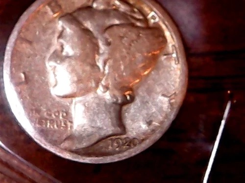 1920-S  SILVER MERCURY DIME - GRADES "VERY GOOD"