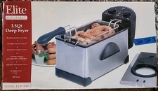 Elite Gourmet 14 Cup Stainless Steel Deep Fryer #EDF-3500 1500 Watts