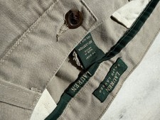 VTG Lauren Ralph Lauren Beige Cotton Twill Straight Leg Casual Pants Men 32