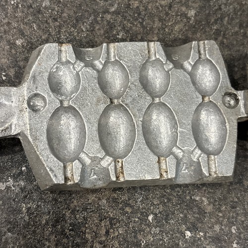 Vintage C Palmer Lead Fishing Sinker Mold No 452, 1/2 & 1 Oz Egg Shapeš„ - Picture 10 of 24