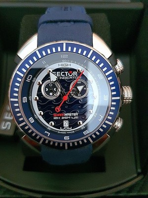 Sector Shark Master Tide Indicator 46mm 200M Sapphire Swiss Made Uhr